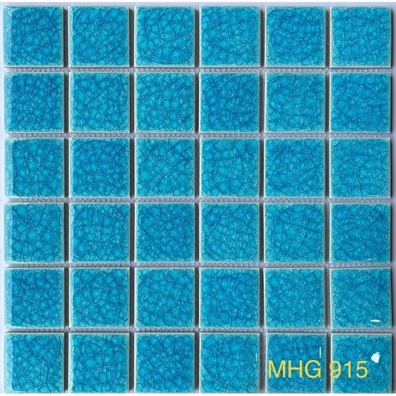 Gạch Mosaic Gốm Rạn 2 Lớp Màu Xanh Nhạt